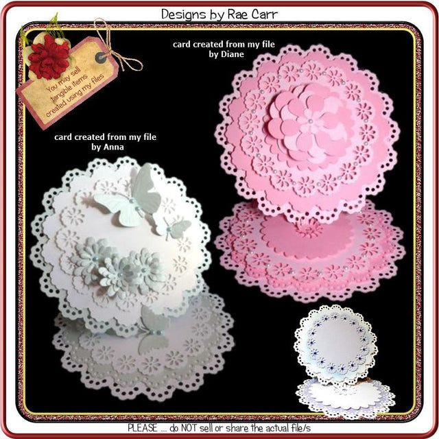 463 Fancy Scalloped Easel Card SVG Designs by Rae 