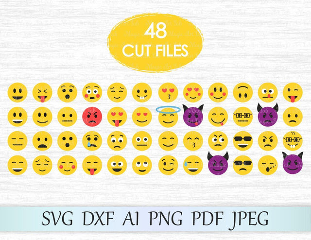 48 emoji cut files SVG MagicArtLab
