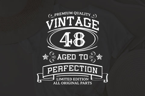 48th Birthday SVG, Vintage Birthday, limited edition svg, funny birthday SVG, Original Parts, Cut File, Instant Download SVG Fauz 