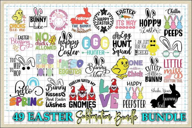 49 Easter Sublimation Design Bundle Sublimation Creativeart88 
