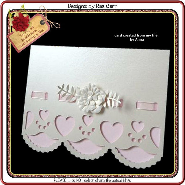491 Scalloped Heart Edge Card SVG Designs by Rae 