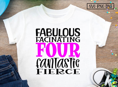 4th birthday, four, words SVG Calico Creations Svg 