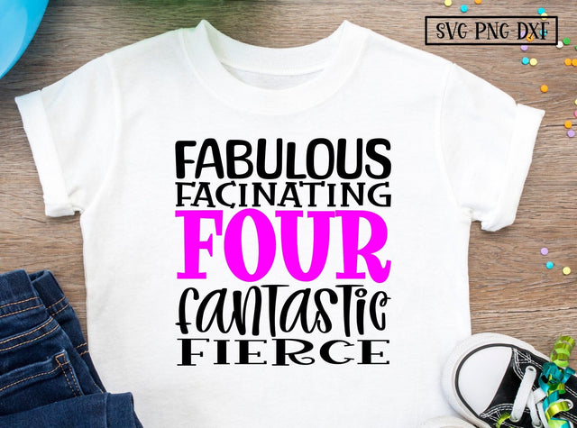 4th birthday, four, words SVG Calico Creations Svg 