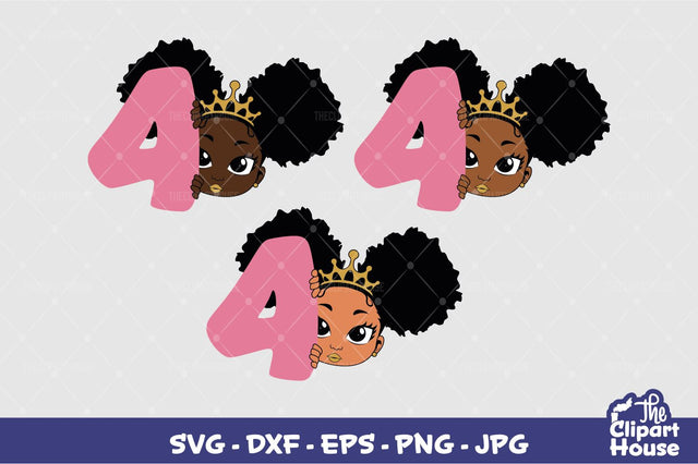 4th Birthday Girl Peek SVG The Clipart House 