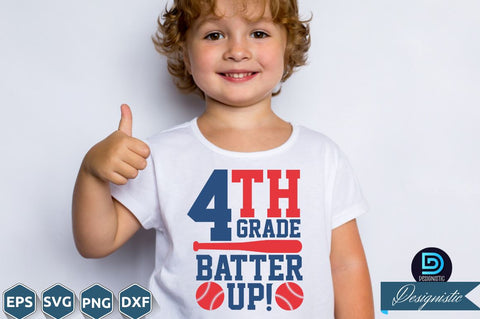 4th grade Batter up , Back to School SVG SVG DESIGNISTIC 