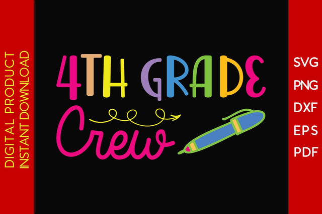 4th Grade Crew Back To School SVG PNG PDF Cut File SVG Creativedesigntee 