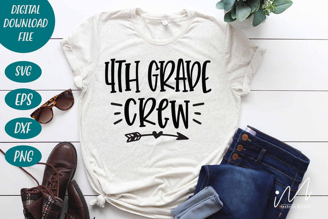 4th Grade Crew svg,4th Grade teacher svg,First Day Of School svg, 4th grade squad svg SVG Isabella Machell 