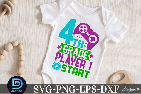 4th grade player 1 start , Back to School SVG SVG DESIGNISTIC 