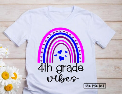 4th Grade Vibes Boho Rainbow SVG Calico Creations Svg 