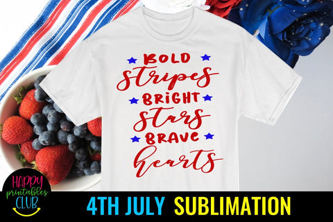 4th July Bold Stripes Sublimation Design- July 4th Sublimation Sublimation Happy Printables Club 