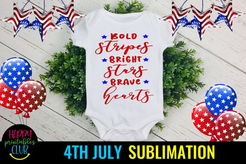 4th July Bold Stripes Sublimation Design- July 4th Sublimation Sublimation Happy Printables Club 