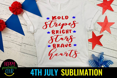 4th July Bold Stripes Sublimation Design- July 4th Sublimation Sublimation Happy Printables Club 