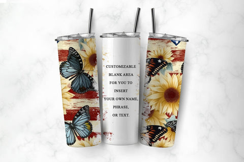 4th July Floral 20oz Tumbler Sublimation Wrap Sublimation BijouBay 