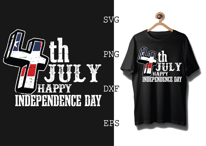 4th July Happy Independence Day Svg, 4th of July File, America Patriotic Svg, Png, Eps, Dxf Files SVG DesignTShirt 
