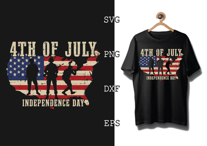 4th July Independence Day Svg, 4th of July File, America Patriotic Svg, Png, Eps, Dxf Files SVG DesignTShirt 