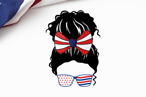 4th july messy bun SVG SVG Regulrcrative 