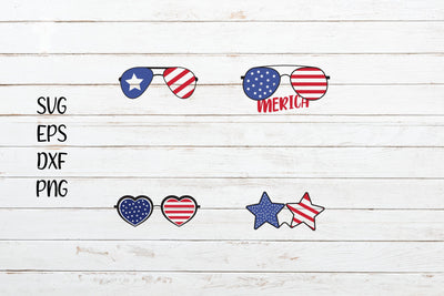 4th July Sunglass Clipart Set svg SVG SmmrDesign 