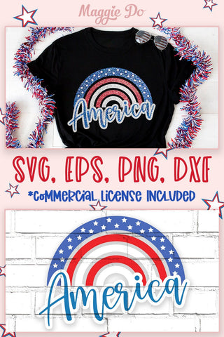 4th July SVG | America Rainbow, American Flag Shirt SVG Maggie Do Design 
