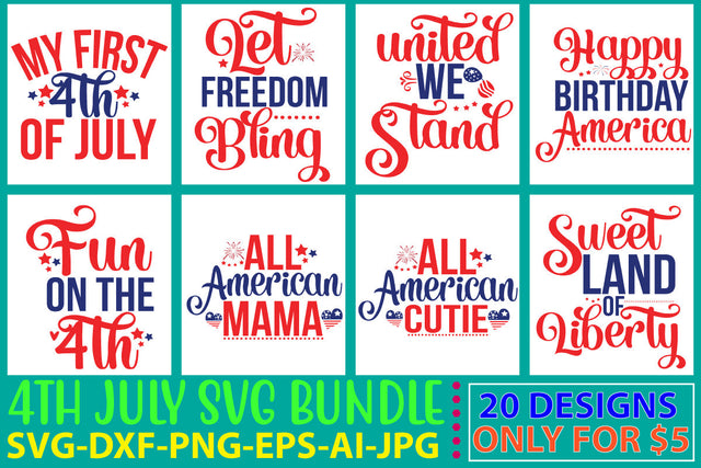 4th July Svg Bundle Vol. 2 SVG Syaman 