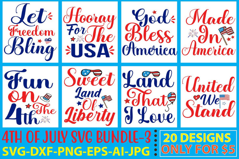 4th July Svg Bundle Vol. 3 SVG Syaman 