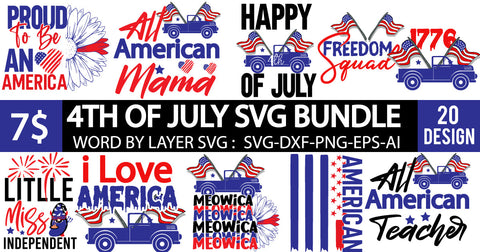 4Th July SVG Bundle,USA Flag Svg, Independence Day, 4th of July Svg Bundle, Patriotic Svg, America Svg, USA Svg, July 4th Svg SVG BlackCatsMedia 