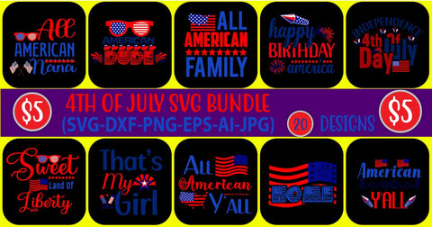 4Th July SVG Bundle,USA Flag Svg, Independence Day, 4th of July Svg Bundle, Patriotic Svg, America Svg, USA Svg, July 4th Svg SVG Blessedprint 