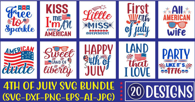 4Th July SVG Bundle,USA Flag Svg, Independence Day, 4th of July Svg Bundle, Patriotic Svg, America Svg, USA Svg, July 4th Svg SVG Blessedprint 