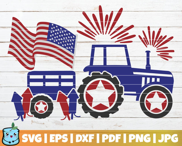 4th July Tractor SVG MintyMarshmallows 