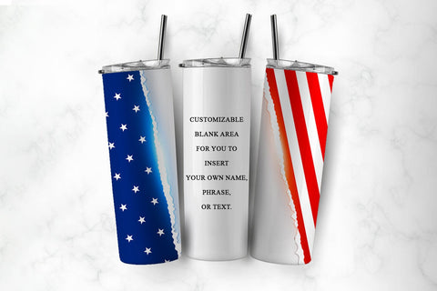 4th July Tumbler Sublimation Wrap - 20oz Skinny Tumbler PNG Sublimation BijouBay 