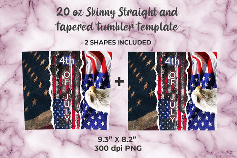 4th of july 20oz Skinny Tumbler Wrap Template Sublimation Sublimatiz Designs 