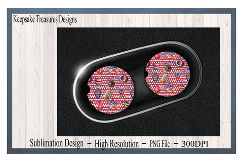 4th of July, 20oz Straight Tumbler Wrap, Car Coaster Template, PNG Sublimation Design, Digital Download, Patriotic Pastry Tumbler Sublimation Keepsake Treasures Designs LLC. 