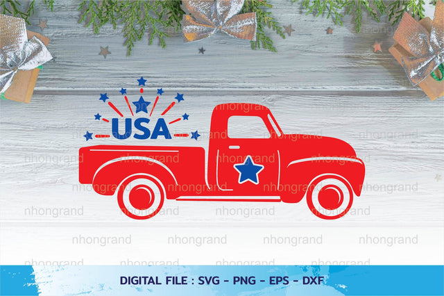 4th of july america flag pickup truk friwork t-shirt, Cricut Files, svg, png, eps, dxf, Instant Download SVG nhongrand 
