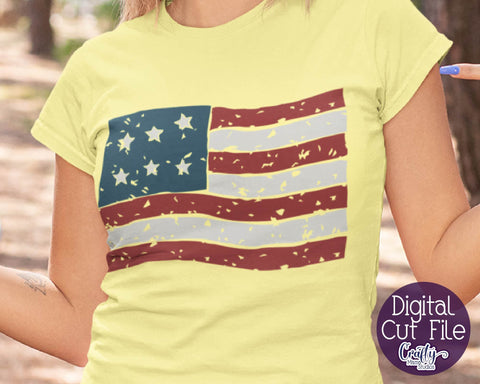 4th of July - American Flag Svg - Distressed USA Flag SVG Crafty Mama Studios 