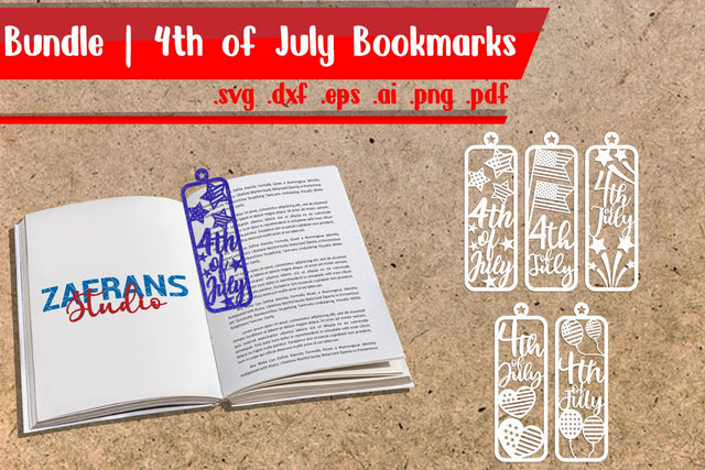 4th of July Bookmarks Bundle SVG zafrans studio 