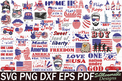 4th of July Bundle SVG cut file, Independence Day Designs SVG SoMemorableDesigns 