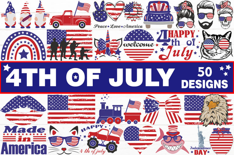 4th of July Bundle SVG cut file, Independence Day Designs SVG SoMemorableDesigns 