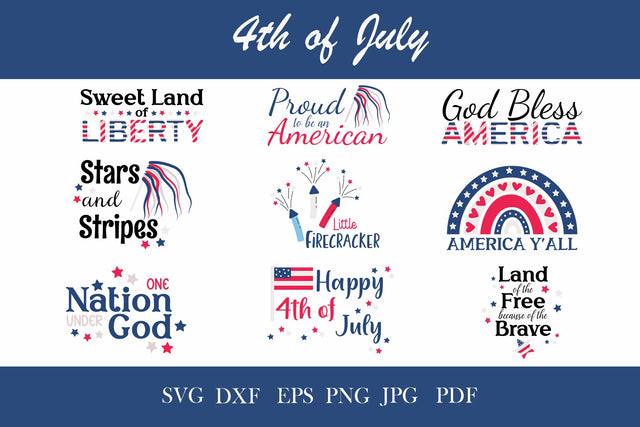 4th of July bundle SVG, Patriotic quotes SVG, sublimation SVG LuckyTurtleArt 