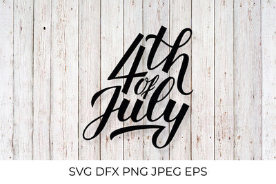 4th of July calligraphy lettering. USA Independence Day SVG SVG LaBelezoka 