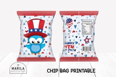 4th of July Chip Bag Design Printable #1 Sublimation Marilakits 