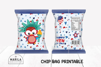 4th of July Chip Bag Design Printable #2 Sublimation Marilakits 