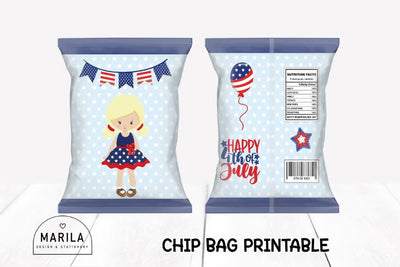 4th of July Chip Bag Design Printable #3 Sublimation Marilakits 