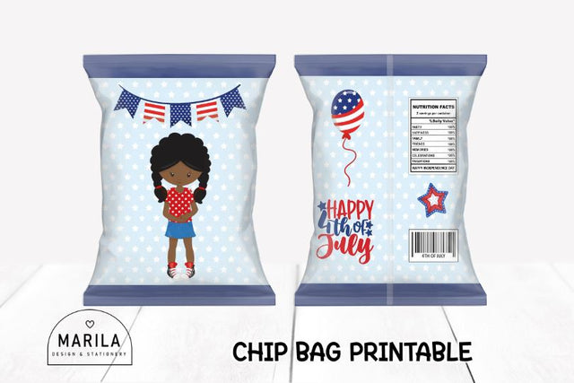 4th of July Chip Bag Design Printable #5 Sublimation Marilakits 