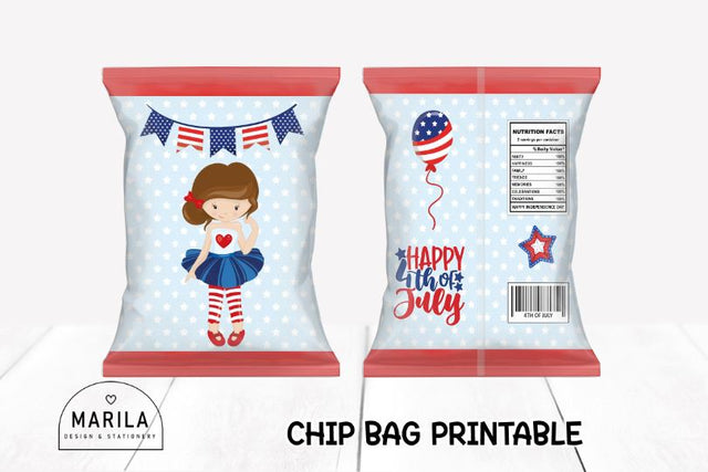 4th of July Chip Bag Design Printable #6 Sublimation Marilakits 