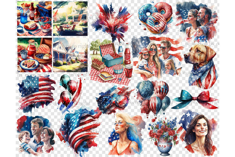 4th of July Clipart Bundle | Patriotic Graphics Collection SVG GlamArtZhanna 