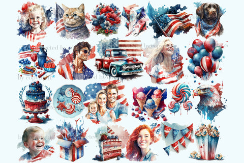 4th of July Clipart Bundle | Patriotic Graphics Collection SVG GlamArtZhanna 