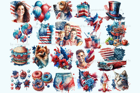 4th of July Clipart Bundle | Patriotic Graphics Collection SVG GlamArtZhanna 