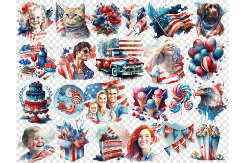4th of July Clipart Bundle | Patriotic Graphics Collection SVG GlamArtZhanna 
