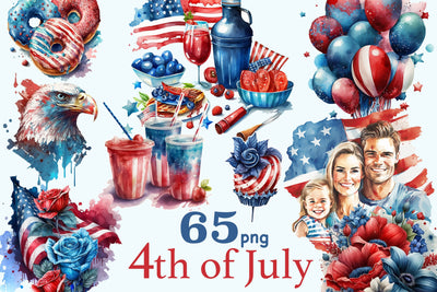 4th of July Clipart Bundle | Patriotic Graphics Collection SVG GlamArtZhanna 