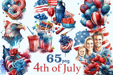 4th of July Clipart Bundle | Patriotic Graphics Collection SVG GlamArtZhanna 
