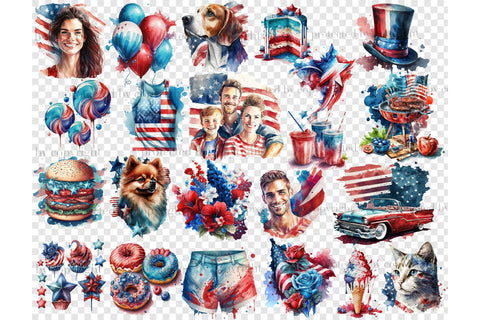 4th of July Clipart Bundle | Patriotic Graphics Collection SVG GlamArtZhanna 